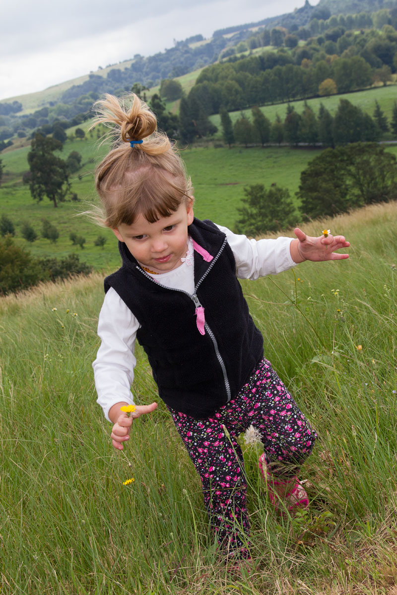 Emma playing in the countryside