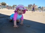 Emma exploring the beach