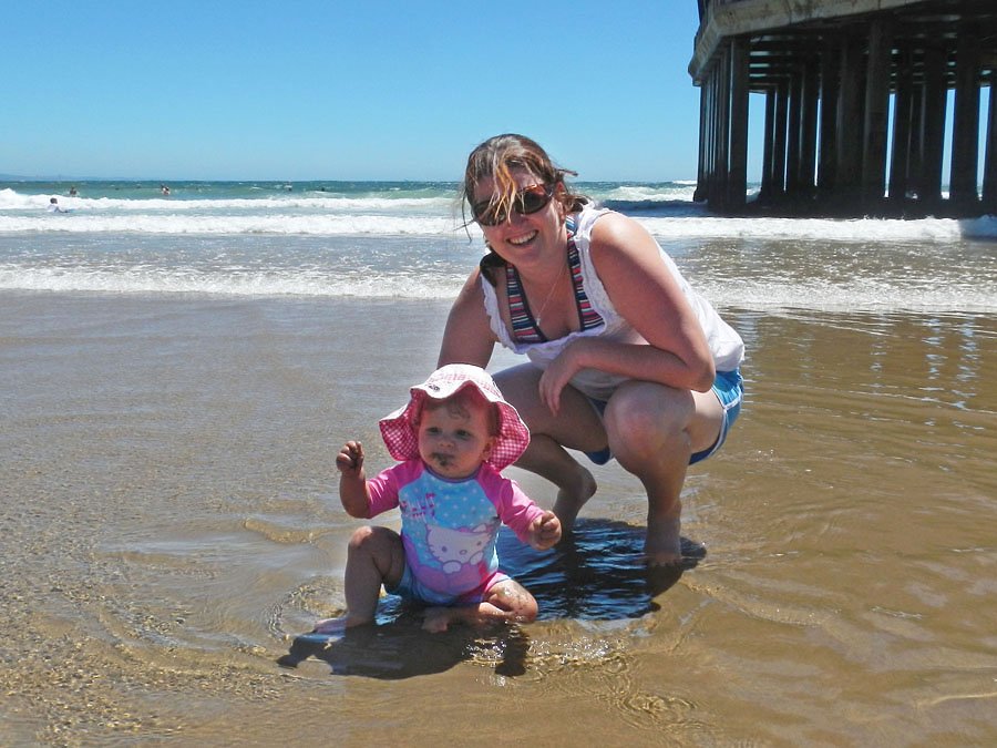 Emma and Sharon in the water