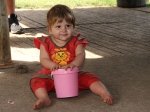 Emma with her bucket