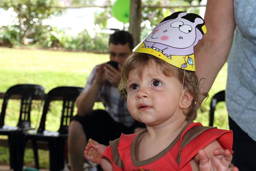 Emma Prior in her party hat